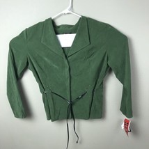 Vintage R &amp; K Originals Blazer Jacket Size 18 Olive Green Faux Suede Str... - $17.66