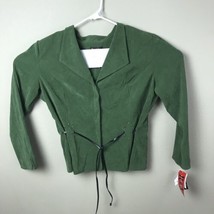 Vintage R &amp; K Originals Blazer Jacket Size 18 Olive Green Faux Suede Str... - £13.88 GBP