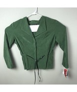 Vintage R &amp; K Originals Blazer Jacket Size 18 Olive Green Faux Suede Str... - $335.66 MXN