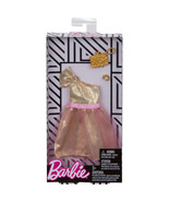 Barbie Complete Looks Gold One Shoulder Gown with Pink Tulle Outfit FKT10 - £17.92 GBP