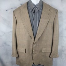 Mark Shale Men&#39;s 2BTN Size 42R Sport Coat Blazer Jacket Brown Plaids &amp; C... - $18.65