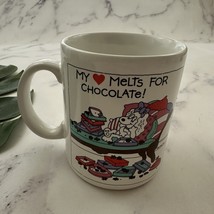 Hallmark Vintage Coffee Mug White Pink Heart Melts Chocolate Dog Poodle ... - $356.34 MXN