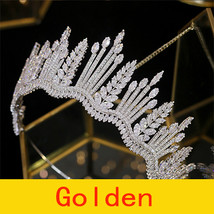 New  Princess Crystal Crowns Tiara Crystal Bride Crown CZ Wedding Headband Large - £113.89 GBP