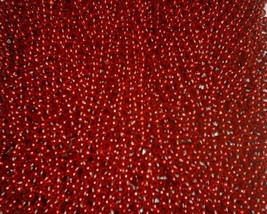 12 Red Mardi Gras Beads Necklaces Party Favors Metallic 1 dozen Lot - £3.91 GBP