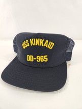 USS Kinkaid DD-965 Navy Blue Adjustable Military Hat Cap Ballcap Snapbac... - $19.24