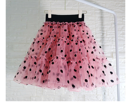 Women Polka Dot Tulle Skirt A-line Puffy Knee Length Tulle Midi Skirt Outfit image 8