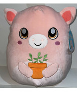 NWT 2022 Squishmallow 16&quot; HETTIE the Pink Pig Holding Potted Plant Easte... - £43.20 GBP