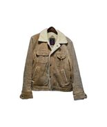 Vintage Grande-Bay Brown Suede Leather Faux Fur Trucker Jacket Men&#39;s Sz ... - $131.30 CAD