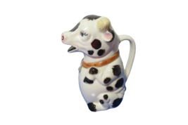 Vintage Ceramic Porcelain Cow Creamer Dated 1989 Black White 8&quot; Tall - $19.79