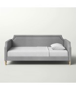 Twin size Grey Polyester Fabric Upholstered Daybed with Nailhead Trim - $662.23 CAD