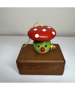 Vintage Handmade Wooden Steinbach Christmas Ornament Mushroom With Bird - $20.00