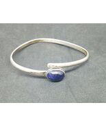 Vintage Susan Roggio Solides Sterlingsilber 925 Armreif Mit Blauem Stein - $965.01 MXN