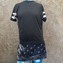 Hudson Outerwear Desist Bandana Hem Shirt Medium Black Crackled Print St... - $12.76