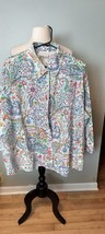 Vintage Alfred Dunner Women top size 22W floral Snap Button Blouse collard - £12.63 GBP