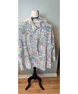 Vintage Alfred Dunner Women top size 22W floral Snap Button Blouse collard - £12.60 GBP