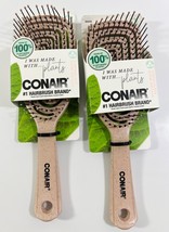 Conair 100% Plant-Based Plastic Eco-Friendly Detangling Hair Brush Pack of 2 - £17.77 GBP