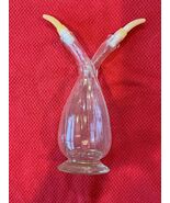 Vintage French oil &amp; vinegar Cruet. Double Spout Glass Oil&amp; Vinegar Deca... - $21.78