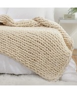 Yaapsu Chenille Throw Blankets, Big Thick Cable Knit Crochet Blankets, C... - $51.93