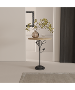 Modern Round Side Table for Small Spaces: Accent End Table with Metal Leg - $1,512.42 MXN