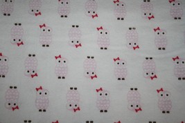 HB Baby Vision Owl Receiving Baby Girls Blanket Cotton Flannel Pink Soft Lovey - £12.45 GBP