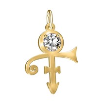 3mm Rund Edelstein Geburtsstein Peace Anker Corss Anhänger 14K Gelbgold Silber - $54.37