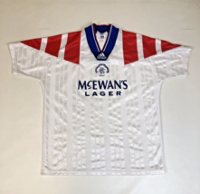 Vintage Glasgow Rangers 1992-1994 Adidas White Away Football Jersey Medi... - $98.99