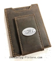 ZEP-PRO LSU Collegiate Crazy Horse Leather Front Pocket Wallet - £28.71 GBP