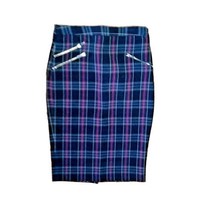 Philosophy Straight Skirt Women Size 2 Plaid Back Slit Zipper Accent - £27.34 GBP