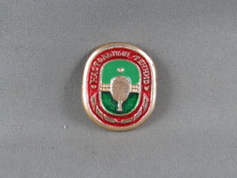 Vintage Soviet Sports Pin - Table Tennis Stamped Graphic - Stamped Pin  - £11.79 GBP