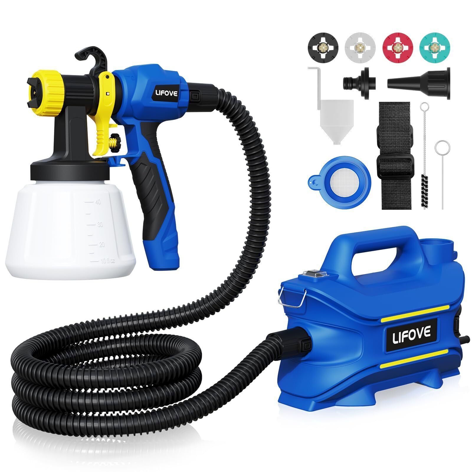Primary image for 800W HVLP Electric Spray Paint Gun with 40 Fl Oz Container, 6.5FT Air Hose,