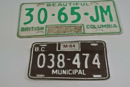 BC British Columbia License Plate Commercial Municipal Vehicles 1980s Vtg - $17.48