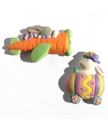 set 2 magnets Avon Traveling Bunny Magnet Gift Collection Car Plane Vint... - $10.99