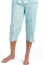 Miss Elaine Womens Printed Pajama Pants,Turquoise Paisley,Small - £43.25 GBP