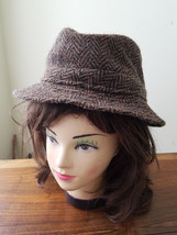 Vintage Hats of Ireland Castlebar 100% Pure Wool Donesal Tweed Men&#39;s L Hat - £23.26 GBP