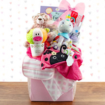 Congratulations: Baby Girl Gift Basket - £176.39 GBP