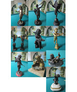 Antique Cast Iron Bronze Finial Sculpture Angels Salvaged Marble Base Pi... - $213.25 CAD+