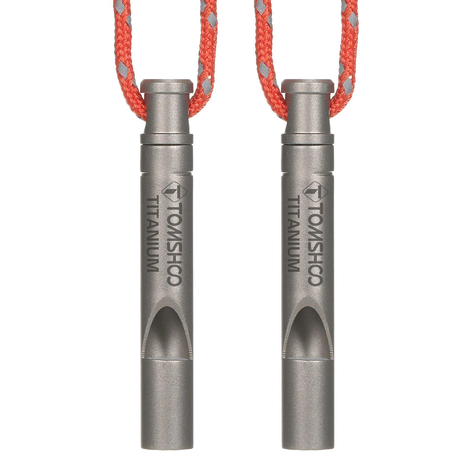 TOMSHOO 2/1pcs Ultralight Titanium Emergency Whistle with Cord Outdoor Survival - £10.76 GBP+