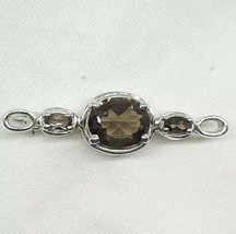 5.10ctw Natural Cognac Topaz Oval Cut 925 Sterling Silver Brooch 5.4g - £43.51 GBP