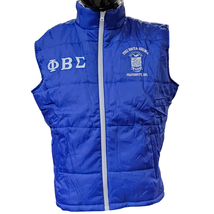 Phi Beta Sigma Fraternity Vest Jacket Blue Phi Beta Sigma Bubble Vest Ja... - $69.99