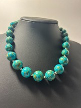 Magnesite &quot;Turquoise&quot; Necklace: Stylish Boho Accessory Chunky Beaded Nec... - $16.83