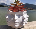 Multi-Face Succulent Planter Vase Small Face Plante Head Face Vase For Home - $34.95