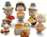 Lenox Peanuts Thanksgiving Figurines 6PC Pilgrim Dinner Snoopy Charlie B... - £246.03 GBP