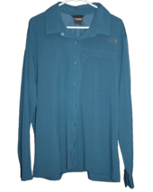 The North Face Ocean Blue Snap Button Front Shirt Long Sleeve Men&#39;s Size XL - $22.50