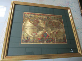 Golden Map Old World In Gold Paper Framed - £97.21 GBP