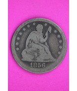 1856 P Seated Liberty Silver Quarter Guaranteed Authentic &amp; Genuine Coin... - $34.17 CAD