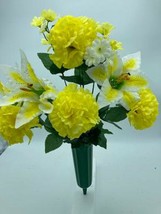 DIY Silk Flower Yellow Carnation White Lilly Bouquet (DIY) - £30.81 GBP