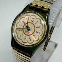 Vintage Swatch Quartz Watch Madame LG112 Women Green Analog ~For Parts Repair - $21.84