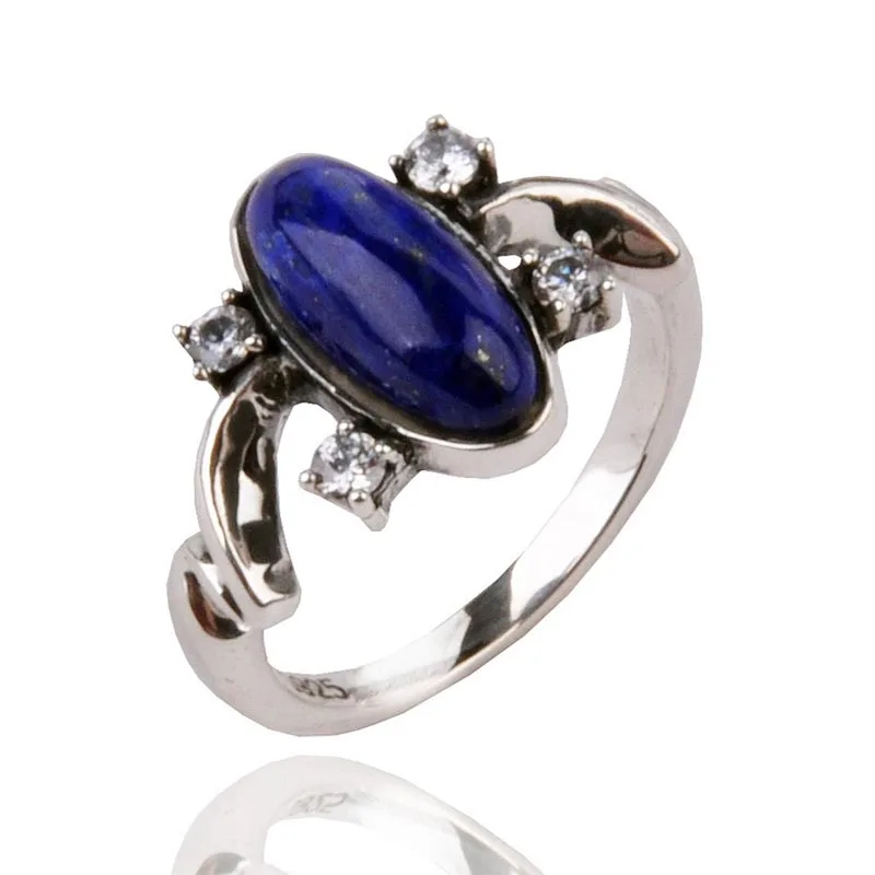 925 Sterling Silver The Vampire Diaries Elena Daylight Ring Lapis Lazuli Ring Hi - £38.16 GBP