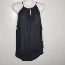 Have Plus Women&#39;s Shirt 1X Black Gold Bar Sheer Sleeveless Top - $11.15