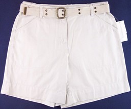 NWT Charter Club Pumice Stone 100% Cotton Shorts with Web Belt, Size 6 - £8.60 GBP